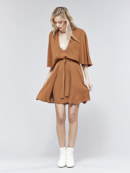 The Ray Wrap Dress | Brown Sugar