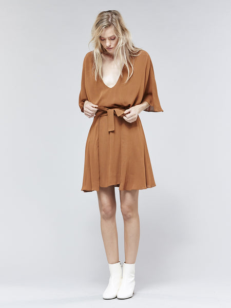 The Ray Wrap Dress | Brown Sugar